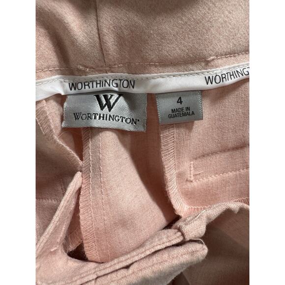 Worthington Pants Size 4 Ankle Length Blush Pink Heather Career Business Work - Picture 5 of 8